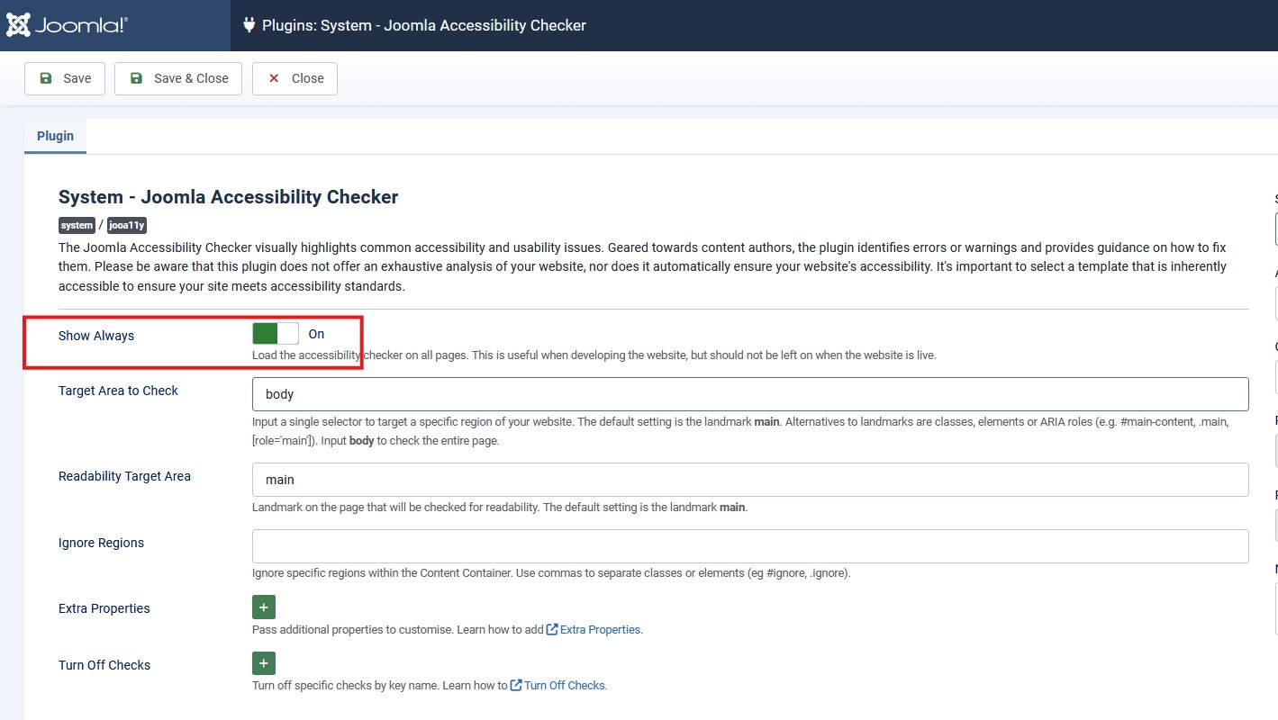 joa11y settings 1