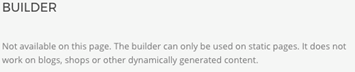 Builder not available