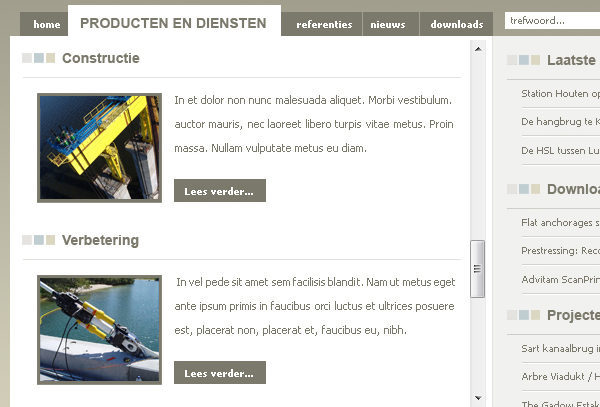 Gebruik geen scrollbars in het ontwerp.